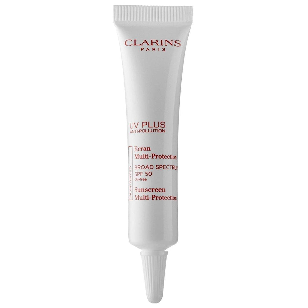 100 PIECE LOT - CLARINS UV PLUS ANTI-POLLUTION SUNSCREEN MULTI-PROTECTION NON-TINTED 0.3 OZ