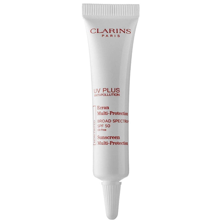 100 PIECE LOT - CLARINS UV PLUS ANTI-POLLUTION SUNSCREEN MULTI-PROTECTION NON-TINTED 0.3 OZ