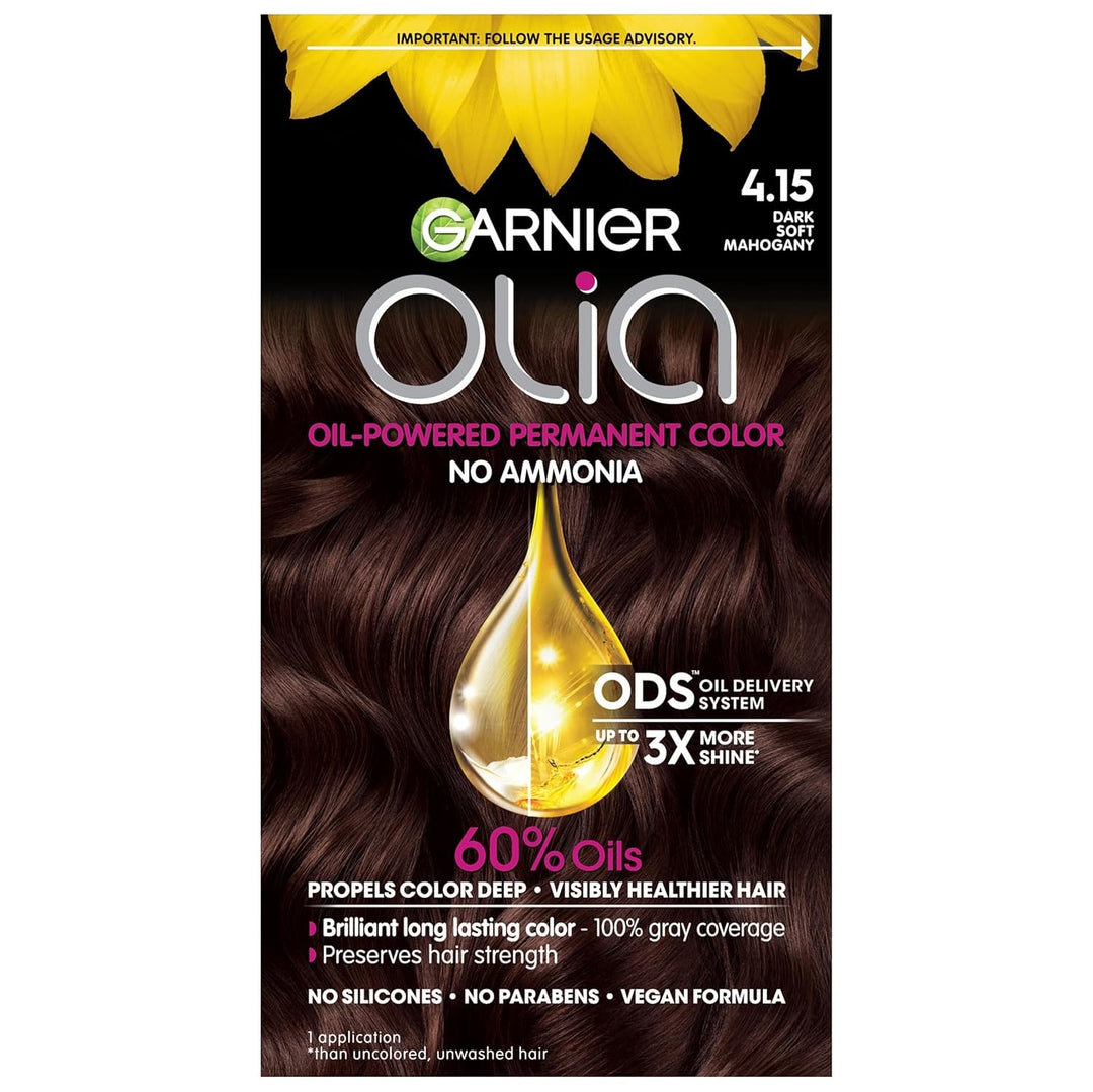 48 PIECE LOT - GARNIER OLIA AMMONIA FREE HAIR COLOR - DARK SOFT MAHOGANY 4.15