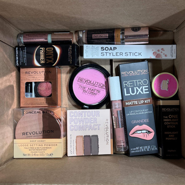 100 PIECE LOT - MAKEUP REVOLUTION COSMETICS ASSORTED LOT